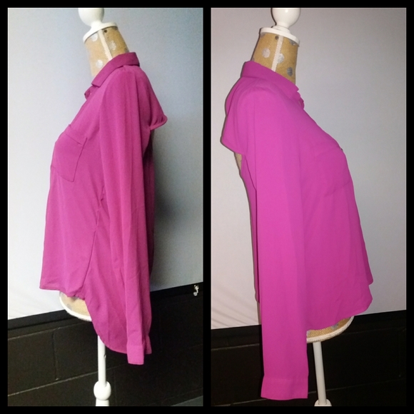 NWT HAVE Magenta Open Back Blouse - Picture 2 of 7